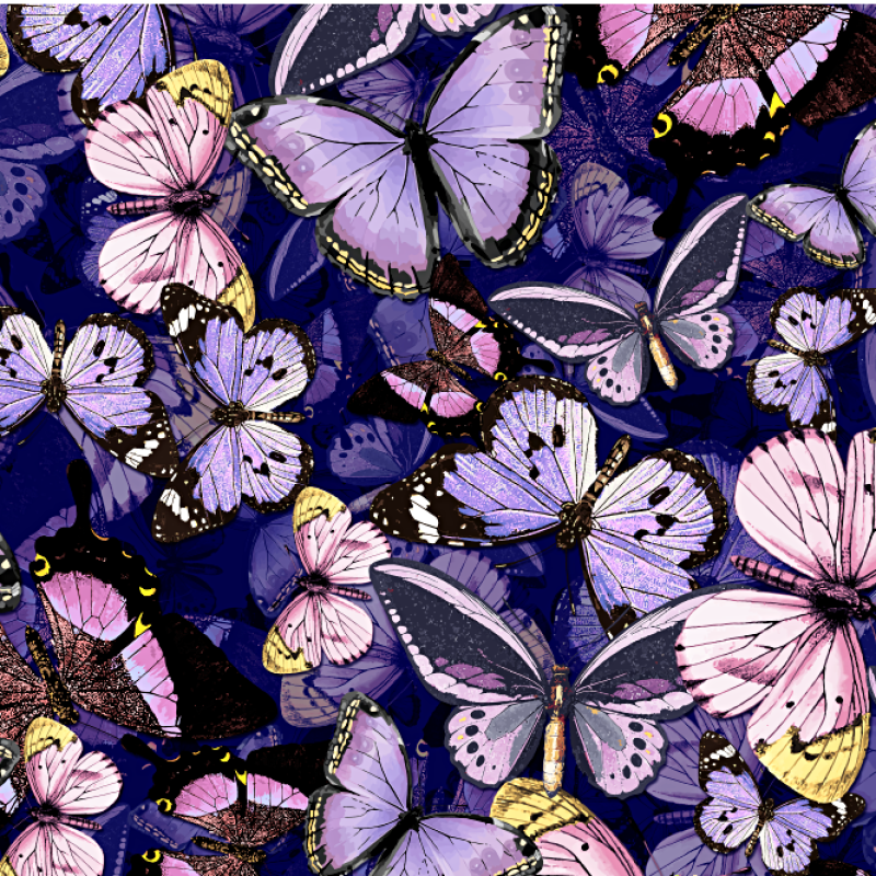 French Terry Sommersweat Schmetterlinge Lila